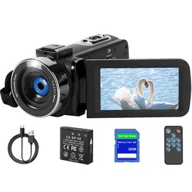 OLESIT Camcorder Video Camera Full HD 1080P 48MP Camcorder for YouTube 3.0 Inch IPS Screen Vlogging Camera 16X Digital Video Camera Recorder with Remote Control, 32GB SD Card and Battery