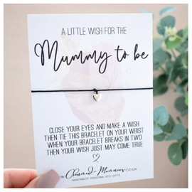 Mummy To Be Wish Bracelet | Modern Abstract Watercolour | Pregnancy Congratulations. New Baby Shower Card. Tibetan Baby Feet Charm. Wish String Cord Bracelet. Modern Greeting Card