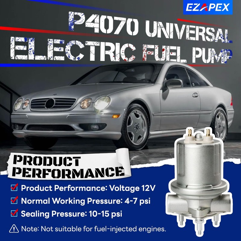 P4070 SP1130 Universal Electric Fuel Pump 12V Inline, For Cars