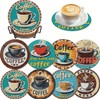 8 Pcs 5D DIY Coffee Diamond Paintings Coasters with Holder