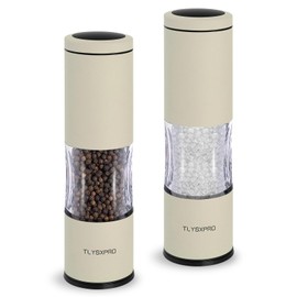 Salt and Pepper Grinder Set with Adjustable Coarseness | Manual Pepper Mill Grinder with Refillable Design | Ceramic Core | Kitchen Essential (2 Packs, Buttercream)