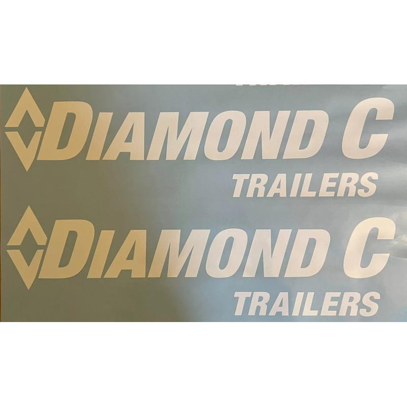 Diamond C Trailers Replacement Stickers 24”(Set Of 2) White Decals
