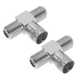 eMagTech 2PCS Male F-Type Connector to 2 Way F-Type Female Y Splitter Antenna Adapter Converter Coaxial Cable Splitter Connector for FPV Antennas CB Radio Scanner