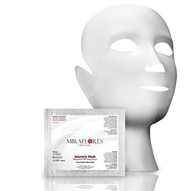 Anti-wrinkle face mask for face and neck made of hyaluronic acid and ginseng dipped fabric, 25 ml, disposable mask for face and neck made of TNT with moisturising and antioxidant