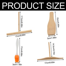 Lsydgn Crepe Spatula, Crepe Set, Dough Crepe Distributor, Crepe Maker, Made of Robust and Sustainable Beech Wood, Crepe Slider, Baking Tools for Pancakes, Pancake Maker Tool
