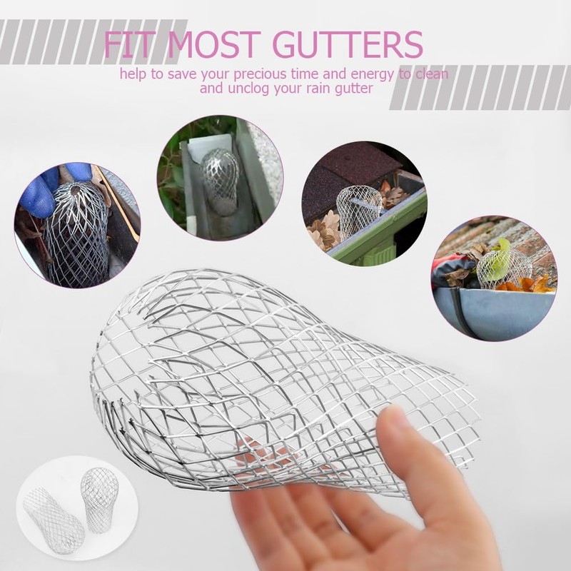 Mesee 8 Pack Downspouts Gutter Guard, Aluminum Downspout Filter, 3.5