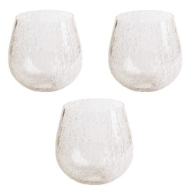 Crackle Glass Shade, LEDupdates 3 Pack Clear Globe Crack Finish for Light Fixture Lamp Glass replacement 1” 5/8 fitter