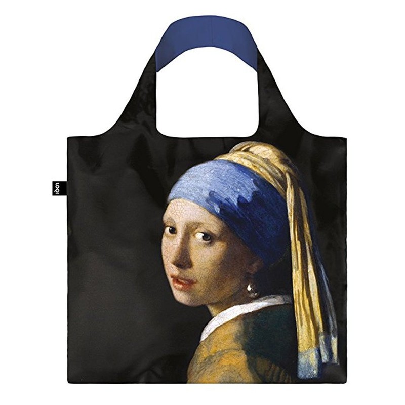LOQI Set of 4 Reusable Grocery Bags, Oxford, Museum10 Collection