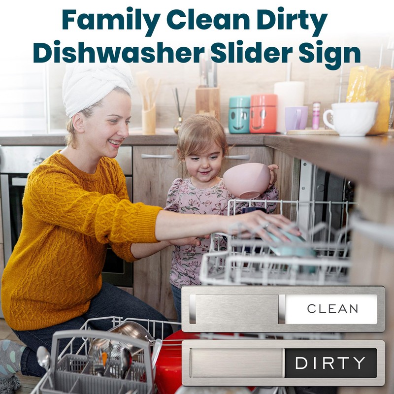 Dishwasher Clean Dirty Sign-Stainless Steel Clean Dirty Magnet for Dishwasher