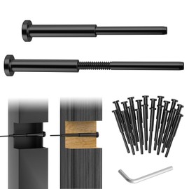 CKE 20 Pack Black Invisible Cable Railing Kits, T316 Stainless Steel 3/16" Invisible Receiver, Swage Stud End for Deck Cable Railing Hardware Threaded End Fitting for 2x2, 4x4 Wood/Metal Posts, BCR31