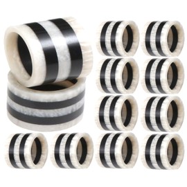 Napkin Ring Holders, Napkin Rings, Napkin Rings Set of 12, Napkin Ring Holders for Cloth Napkins, Round Serviette Rings, Napkin Ring Set, Napkin Ring Bulk - Smoky Black