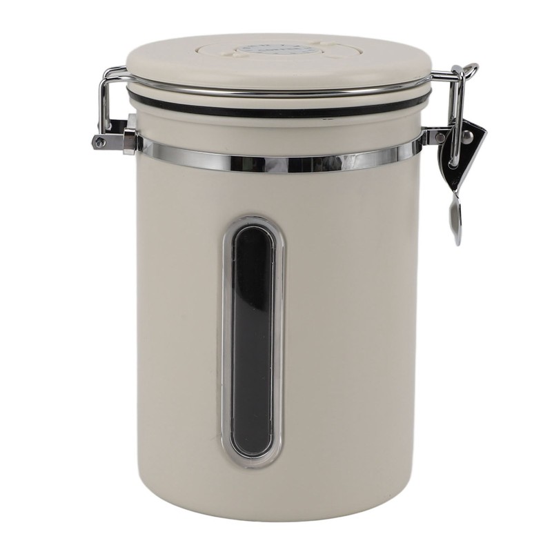 Coffee Canister 1800ml 304 Stainless Steel Window Design One Way