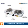 Volteck Parrilla eléctrica Volteck PAEL-2CP blanca 127V