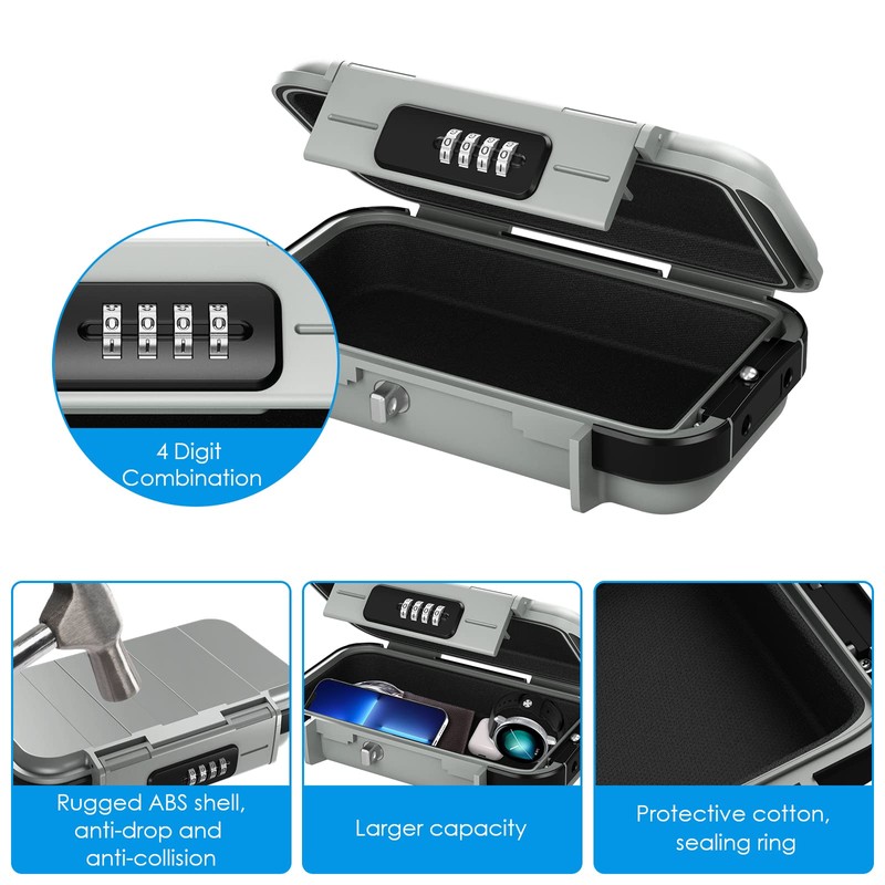 AMIR Portable Safe Box, Combination Security Case LockBox with Code,