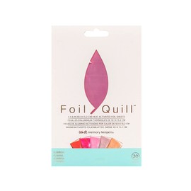 We R Memory Keepers Heat Activated Foil, Flamingo, Set of 30 Sheets in 5 Colours, 4x6", Use with Quill Pen to Create Shiny Embellishments and Designs