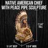 K EXCLUSIVE Native American Figurines - Chief with Peace Pipe