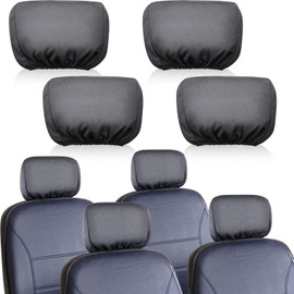 Tallew 4 Pcs Universal Car Headrest Cover Soft Car Seat Rest Cover Protector Fabric Head Rest Coverings for Truck Auto(Gray)
