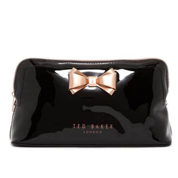 Ted Baker Womens Curved Bow Large Wash Bag Cosmetics Bag 'Abbie' Black, Black, Abbie