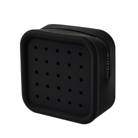 RSRSLEII Silicone Makeup Bag with Holes, Small Waterproof Travel Cosmetic Bag, Stylish Travel Toiletry Pouch, Multi-Purpose with Holes Pouch Perfect for Sports, Beach, Pool(02Black)