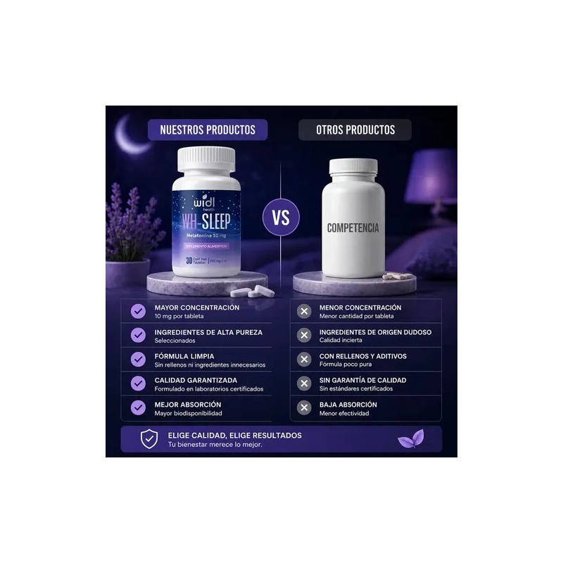 Melatonina 10 Mg Widl Health Máx Potencia pastillas para dormir