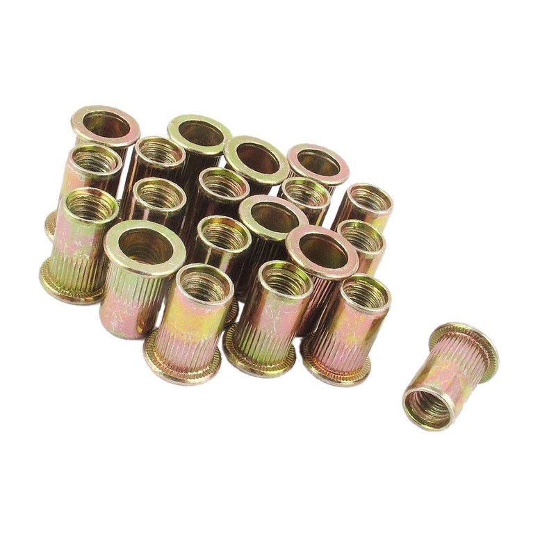 GFORTUN 30pcs Zinc Plated Bronze Tone Carbon Steel Rivet Nuts