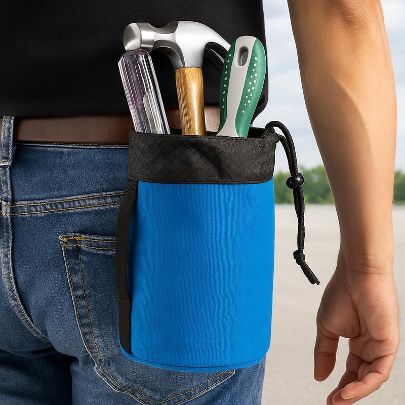 Tool Pouch with Belt Clip, Waxed Canvas Nail Pouch, 5