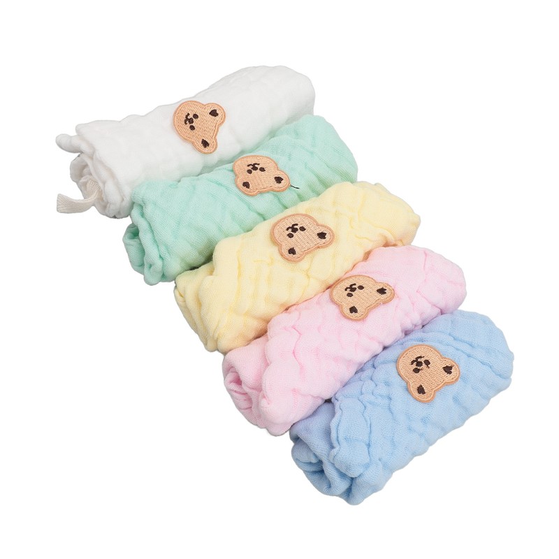 5PCS Cotton Kids Face Towels Good Absorbent Skin Friendly Reusable