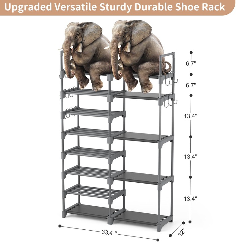 ROJASOP Shoe Rack, Shoe Storage Organizer for Closet Entryway Garage
