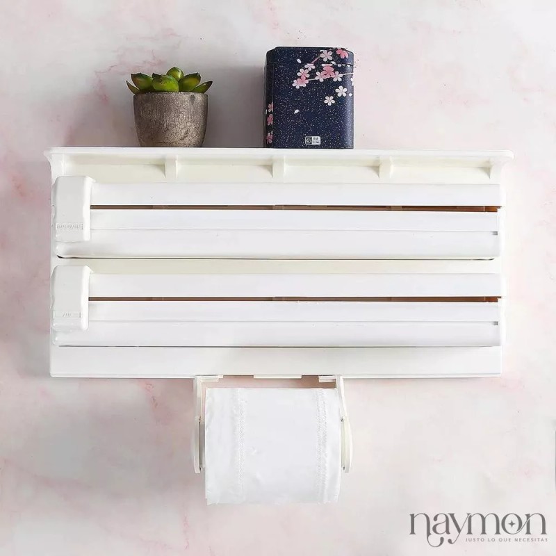 Naymon Dispensador 3 En 1 Porta Toalla Papel Aluminio Playo