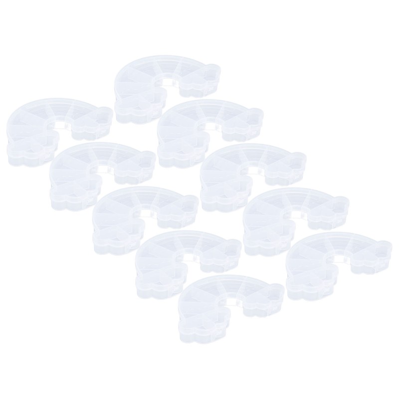 10Pcs Rainbow Shaped Transparent Storage Box Dust Proof Storage Box