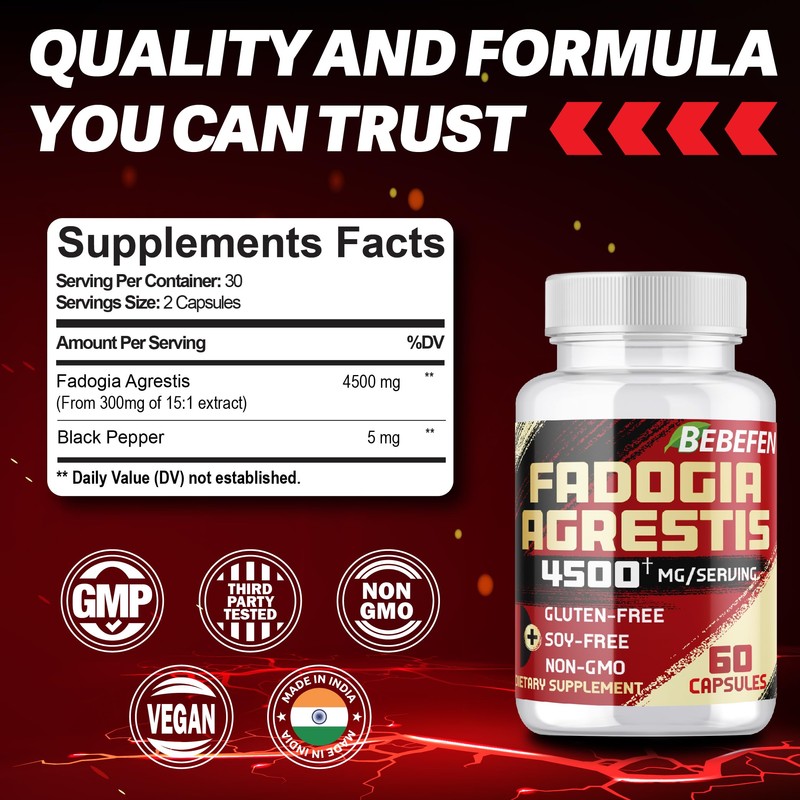 BEBEFEN Fadogia Agrestis - Strength, Drive, Athletic Performance & Muscle