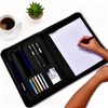 Premium Vegan Leather Padfolio 8.5"x11" Zipper Business Organizer for Legal