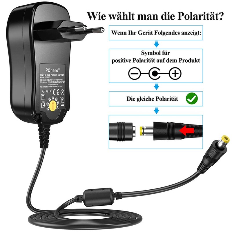 PChero 24 W Universal Power Supply with 8 Removable DC