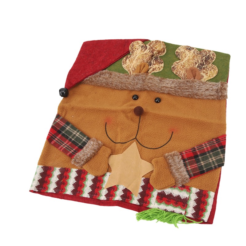 Xmas Dinner Chair Back Covers Easy To Install Soft Anti