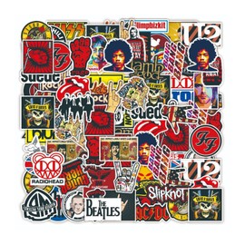 Punk Rock Band Stickers PVC Waterproof Stickers for Luggage Box Marking Computer Skateboard Motorcycle Appearance Embellishment 104 Pcs