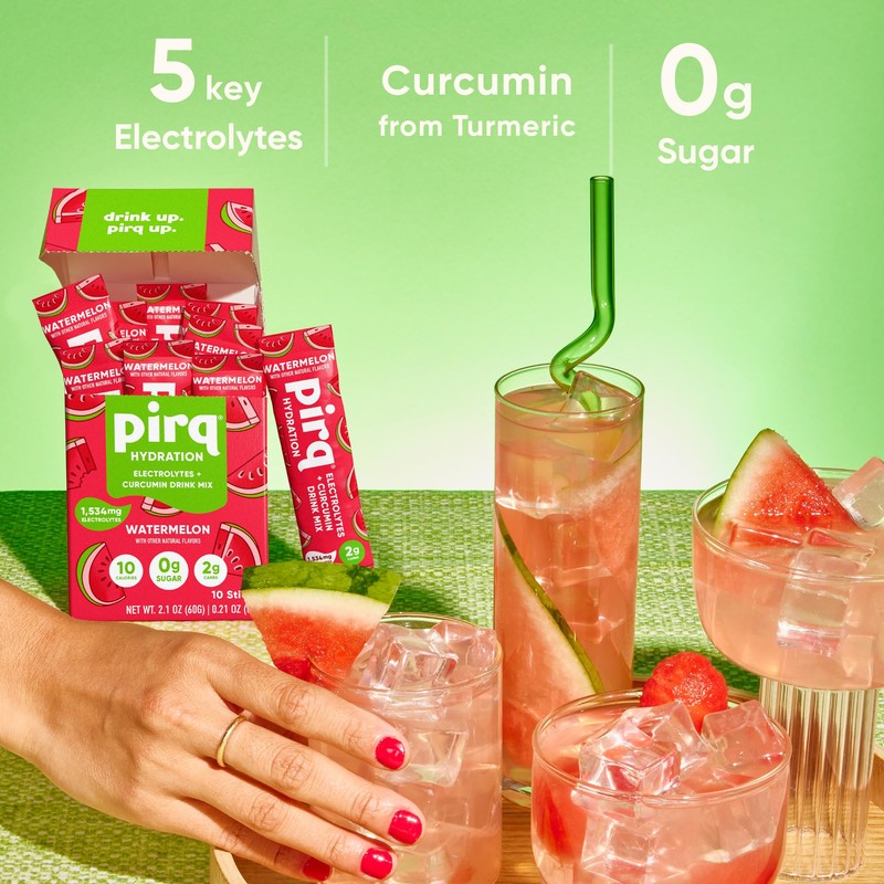 Pirq Hydration - Watermelon - Hydration Powder Packets | Electrolyte