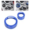 2Pcs Aluminum Alloy Multimedia Control Center Knob Ring Trim Fit