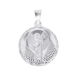 Jewelry by Debbie 925 Sterling Silver Saint Jude Thaddeus Diamond-Cut 18.6mm Round Pendant Charm Nickel Free