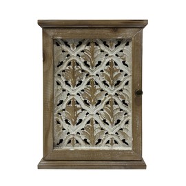 dwellington Wooden Hanging Farmhouse Jewelry Organizer - Rustic Wall-Mounted Display for Necklaces, Bracelets, Earrings, and Rings - Perfect for Bedroom, Bathroom, or Closet Decor