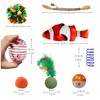 Runske 38Pcs Cat Toys Set,Plastic Springs,Catnip Fish,Plush Balls,Bell Balls,Mice cage