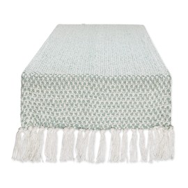 DII Woven Basics Collection 100% Cotton Knit Table Runner, 15x72, Jadeite