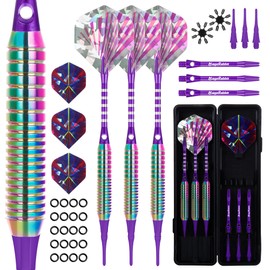 MageRabbit Darts with Plastic Tip for Electronic Dartboard, 18 g Professional Soft Darts with Shafts + Extra Dart Wings, Plastic Darts with Extra Dart Tips