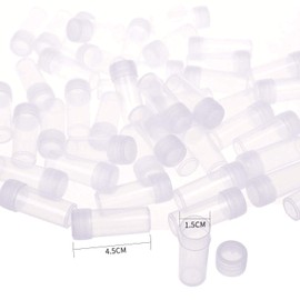 Bujingyun 5ml Plastic Test Tubes Small Bottle Vial Storage Vial Storage Container for Lab -50pcs