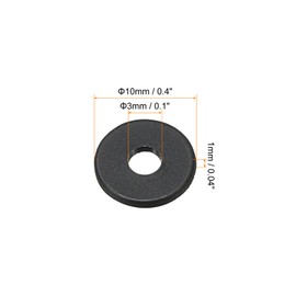 PATIKIL M3 100pcs Nylon Flat Washers 3mm ID 10mm OD 1mm Thickness Sealing Spacer Gasket Ring Faucet Pipe Water Hose Fastener Bolts Black