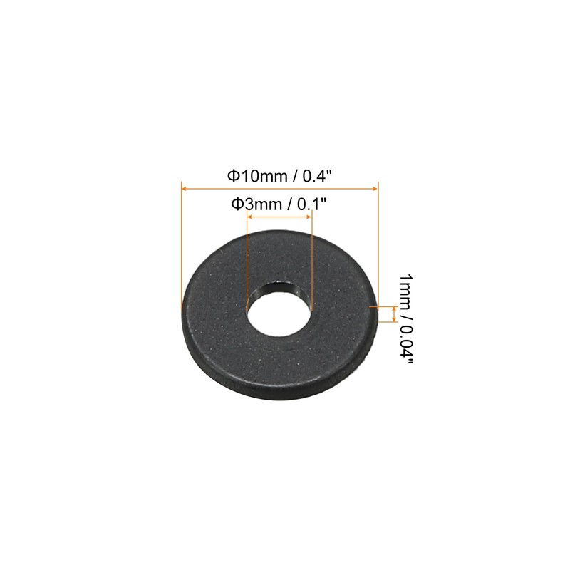 PATIKIL M3 100pcs Nylon Flat Washers 3mm ID 10mm OD