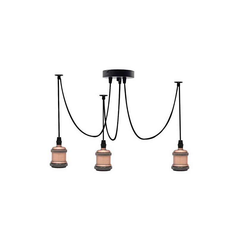 Icole Vintage Industrial 3 Lights Pendant Light E27 Lampholder Ceiling