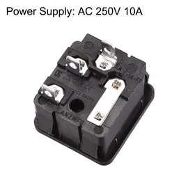 uxcell 10A 250V AC 3 Pin IEC320 C14 Male Inlet Connector Plug Power Socket Iron Copper Square TUC Outlet 1Set