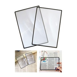 カードルーペ 拡大シート18cmx12cm 3倍 2枚 B6超薄型 シートレンズ 大きめ カードルーペ 拡大鏡 シートルーペ カード型 老眼鏡 シート 軽量 携帯 新聞 読書用 きらきらぷんぷん丸