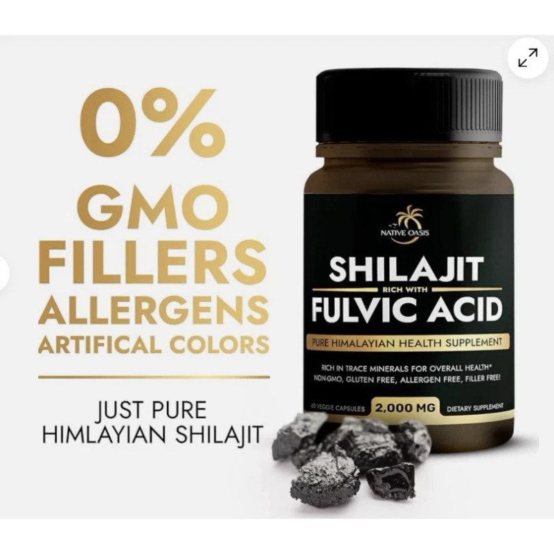 Native Oasis (2-Pack) Shilajit Supplement for Men 2,000mg Shilajit Pure