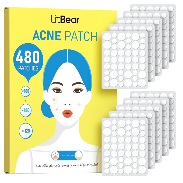 Unbranded Bulk Pimple Patches, 480 Hydrocolloid Stickers for Face, 3